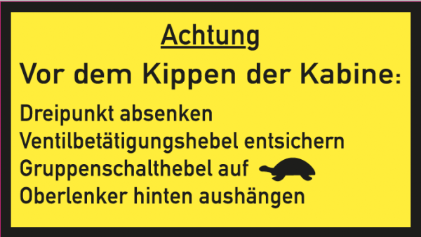 Fendt Kabine Kippen Aufkleber