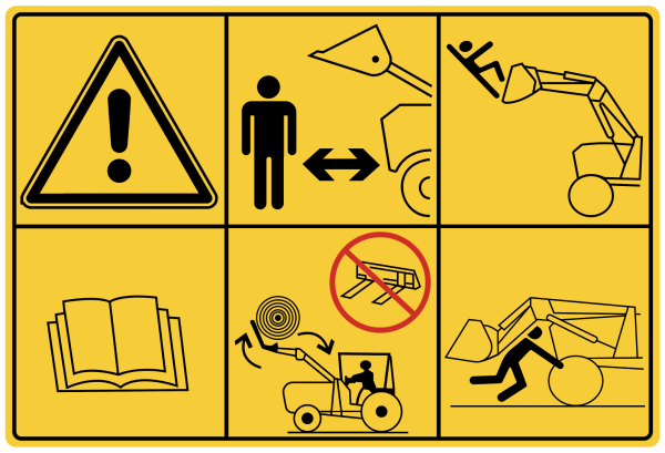 Frontlader Aufkleber "Warnung Aufkleber"